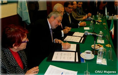 Firma de convenio entre Diputados y ONU México.
