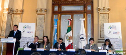 La firma de la adhesión se hizo en presencia de ONU Mujeres México y de ONU México.