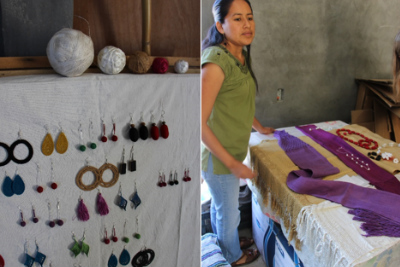 Bisutería y rebozos hechos por las mujeres de “El Rebozo Arte y Encanto” de la comunidad  San Pedro Cajonos Foto: ONU Mujeres/Diana Romero 