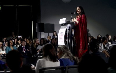 Sra. Lakshmi Puri durante su participación en el Foro Forbes “Mujeres Poderosas” (Foto: ONU Mujeres/Alfredo Guerrero)