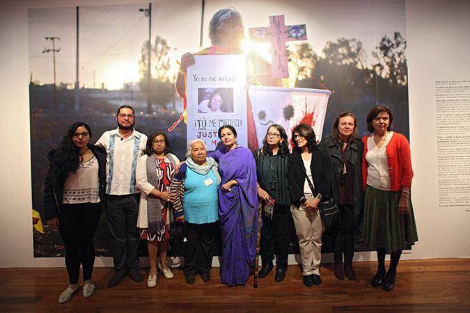 UN Women Deputy Executive Director Lakshmi Puri at the first-ever permanent exhibition on femicide in Mexico titled, "Feminicidio en México. ¡Ya basta!” (Femicide in Mexico. Enough is enough!) opened in the Museum of Memory and Tolerance, organized by UN Women, CDD, OCNF and the Ford Foundation. Photo: UN Women/Dzilam Méndez